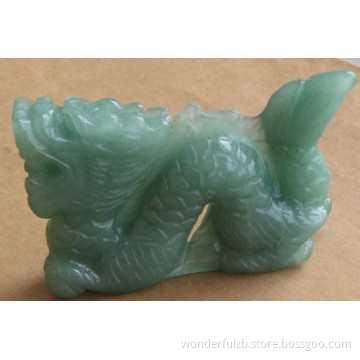 Carved gemstone chinese dragon figurine
